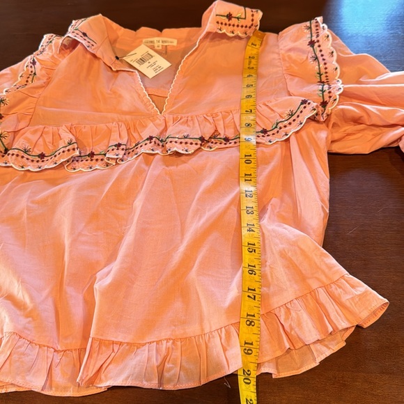 SAKS 5th Avenue Free The Roses Blouse NWT Peachy Pink Color Sz M - Picture 6 of 7